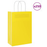 Sacos de papel 250 unid com alças amarelo 21x11x31 cm 1