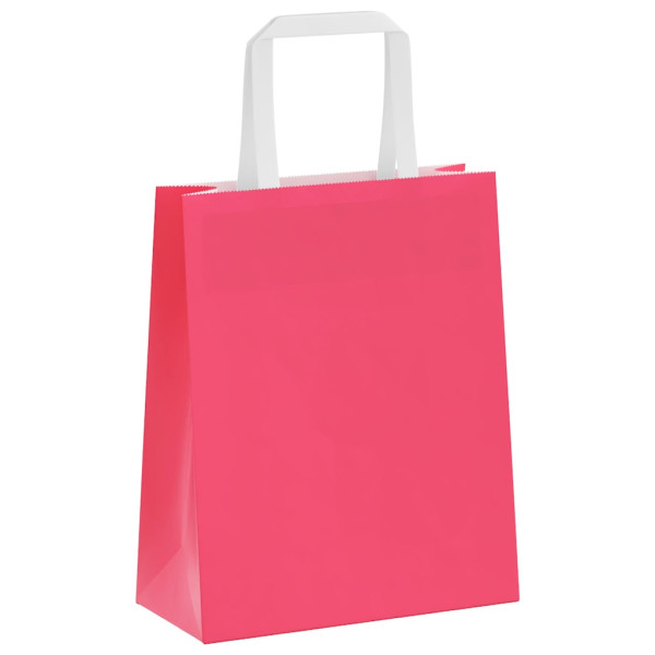 Bolsas de papel con asas 50 uds rosa 18x8x22 cm M 4