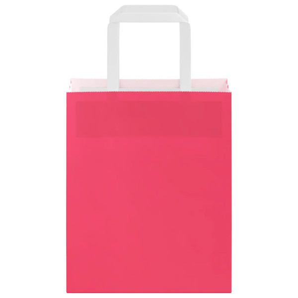 Bolsas de papel con asas 50 uds rosa 18x8x22 cm M 5