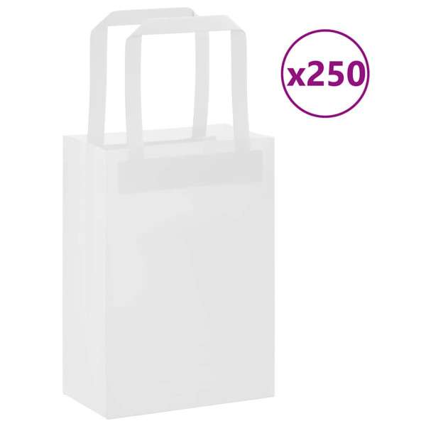 Bolsas de papel con asas 250 uds blanca 15x8x21 cm D