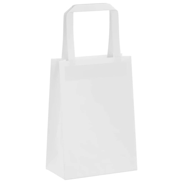 Bolsas de papel con asas 250 uds blanca 15x8x21 cm M 4