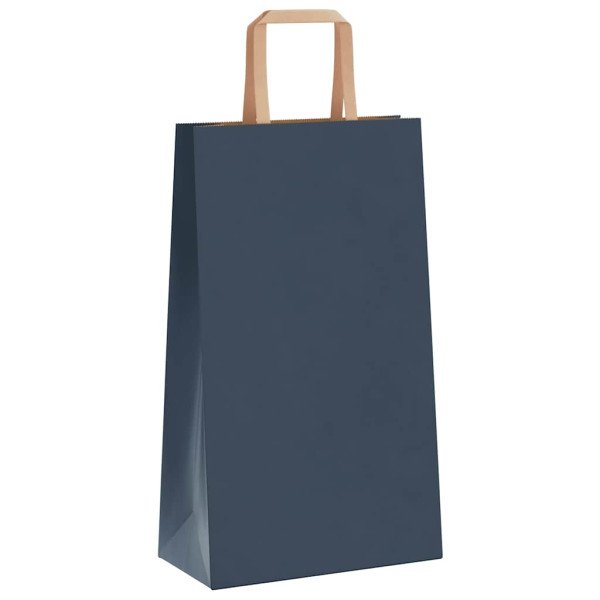Bolsas de papel con asas 50 uds azul 21x11x36 cm M 4
