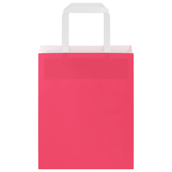 Bolsas de papel con asas 250 uds rosa 18x8x22 cm M 5