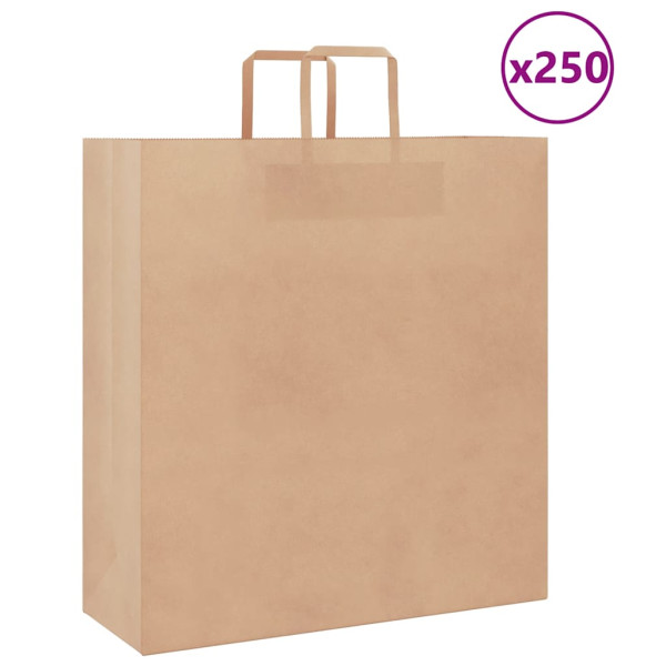 Bolsas de papel con asas 250 uds marrón 45x17x48 cm D