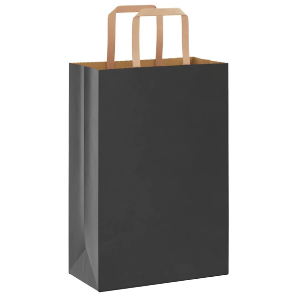 Bolsas de papel con asas 250 uds negra 21x11x31 cm M 3