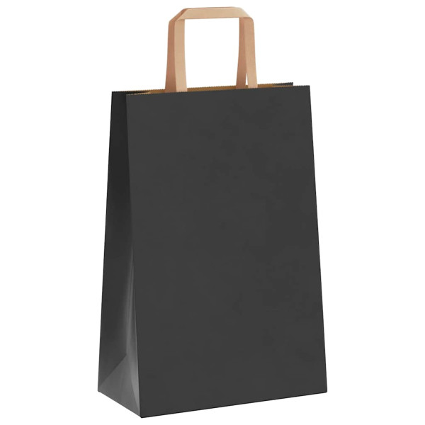 Bolsas de papel con asas 250 uds negra 21x11x31 cm M 4