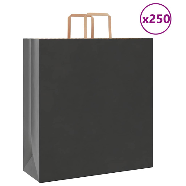Bolsas de papel con asas 250 uds negra 45x17x48 cm D