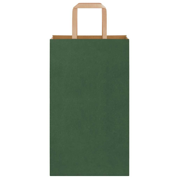 Bolsas de papel con asas 250 uds verde 21x11x36 cm M 5