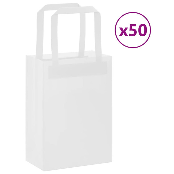Bolsas de papel con asas 50 uds blanca 15x8x21 cm D