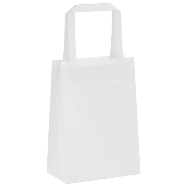 Bolsas de papel con asas 50 uds blanca 15x8x21 cm M 4