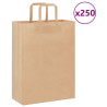 Bolsas de papel con asas 250 uds marrón 26x12x35 cm 1