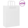 Bolsas de papel con asas 250 uds blanca 26x12x35 cm 1