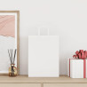 Sacos de papel 250 unid com alças branco 26x12x35 cm 2