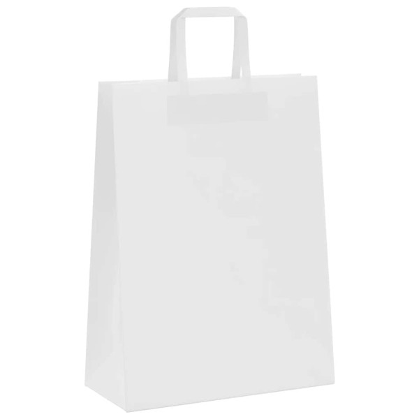 Bolsas de papel con asas 250 uds blanca 26x12x35 cm M 4