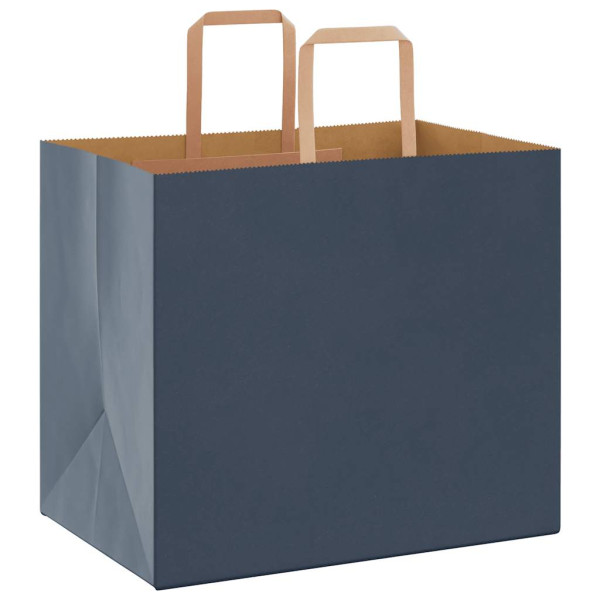 Bolsas de papel con asas 250 uds azul 32x22x28 cm M 3