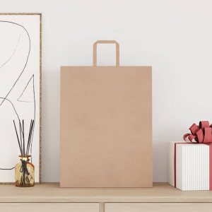 Bolsas de papel con asas 250 uds marrón 32x12x42 cm H