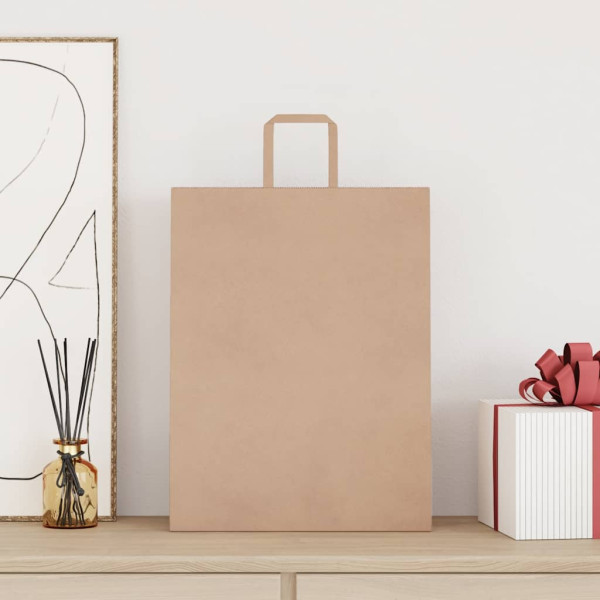 Bolsas de papel con asas 250 uds marrón 32x12x42 cm M 2