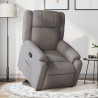 Sillón reclinable elevable tela gris taupe 1