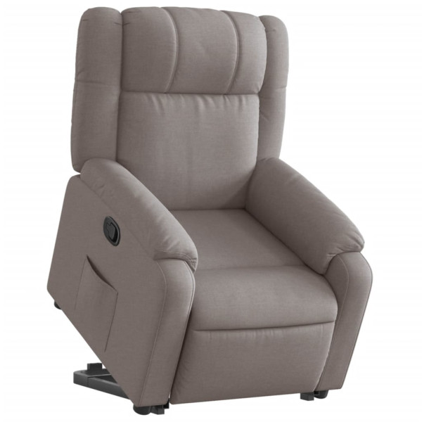 Sillón reclinable elevable tela gris taupe M 3