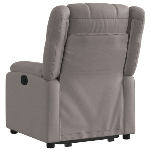 Sillón reclinable elevable tela gris taupe M 5