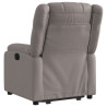 Sillón reclinable elevable tela gris taupe 5