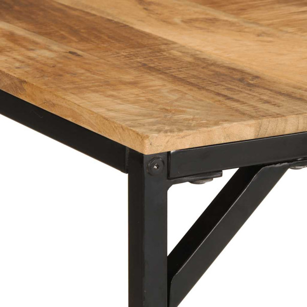 Mesa de comedor madera maciza de mango sin tratar 220x90x75 cm M 5