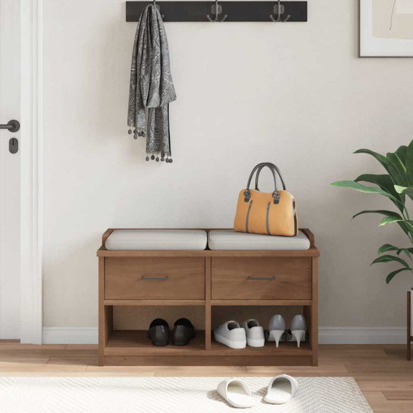 Banco de recibidor SANDNES madera maciza de pino 87x40x50 cm M 4