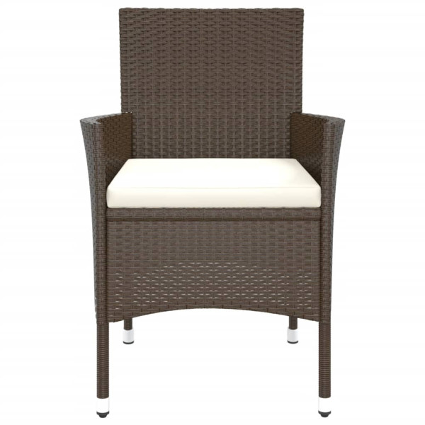 Cadeiras de jardim com almofadas. 2 peças. vime sintético marrom (apenas Reino Unido/Irlanda/Filipinas/Norte) M 4