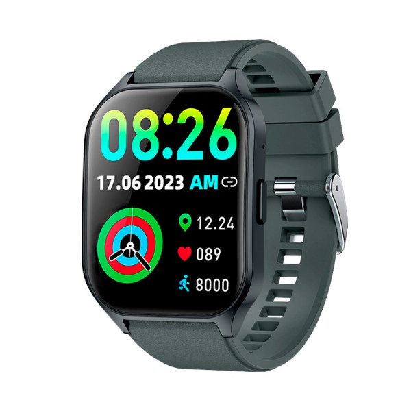 Smartwatch COOL Pantalla Amoled Curved Silicona Gris Oscuro (Llamadas, Salud, Deporte) D