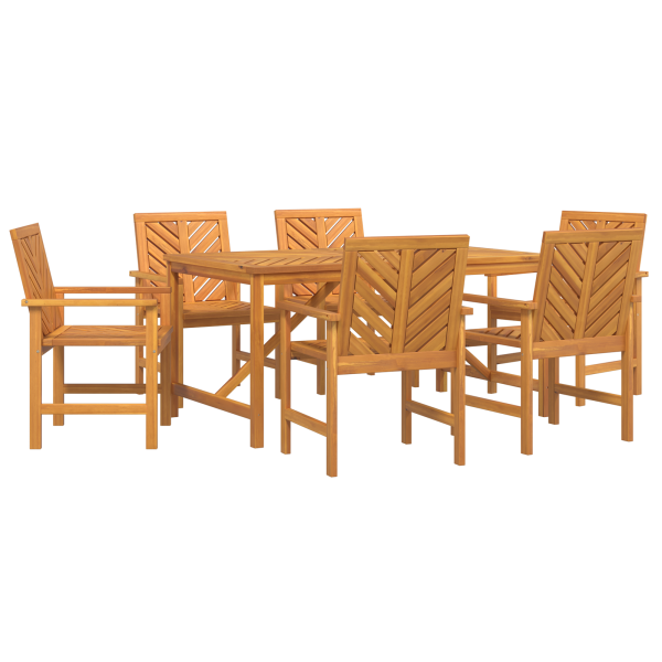 Conjunto de Comedor de Jardín de 6 Piezas de Madera Maciza de Acacia M 2