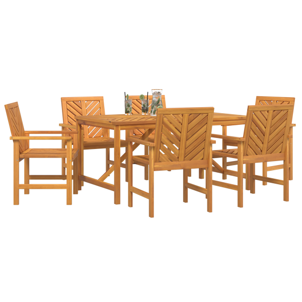 Conjunto de Comedor de Jardín de 6 Piezas de Madera Maciza de Acacia M 3