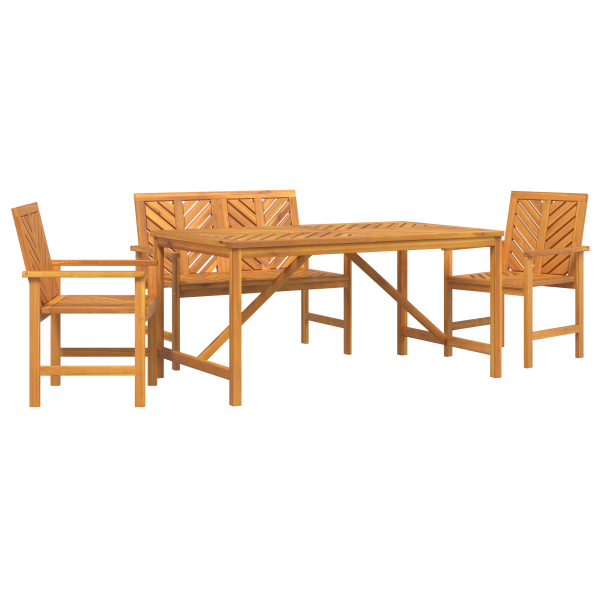 Conjunto de Comedor de Jardín de 4 Piezas Madera Maciza de Acacia M 2