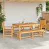 Conjunto de Comedor de Jardín de 5 Piezas de Madera Sólida de Acacia 4