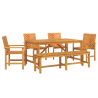 Conjunto de Comedor de Jardín de 5 Piezas de Madera Sólida de Acacia 2