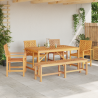 Conjunto de Comedor de Jardín de 5 Piezas de Madera Sólida de Acacia 4