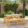 Conjunto de Comedor de Jardín de 3 Piezas de Madera Sólida de Acacia 1