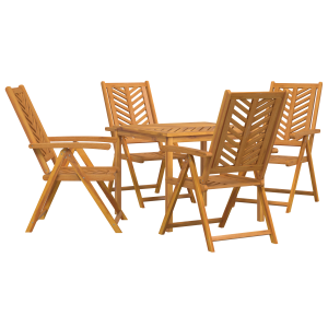 Conjunto de Comedor de Jardín de 5 Piezas de Madera Sólida de Acacia H