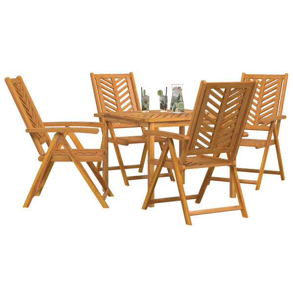 Conjunto de Jantar de 5 Peças Madeira Sólida Acácia M 3