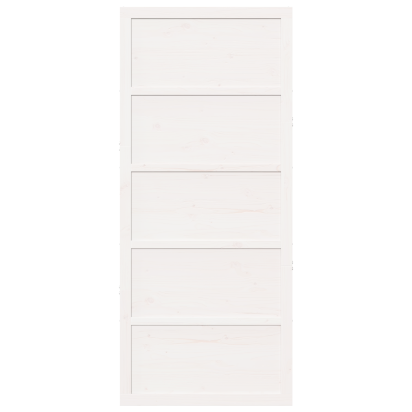 Puerta de Granja Blanca 100x208 cm Madera Maciza de Pino M 4