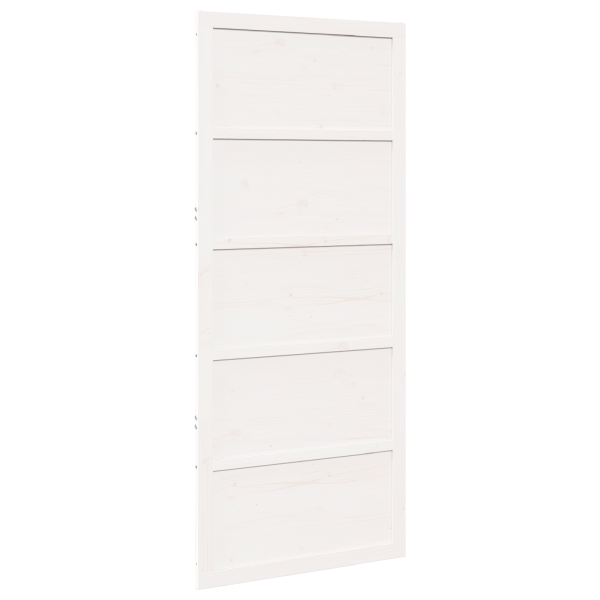 Porta de Celeiro Branca 90x208 cm Madeira Sólida de Pinho M 2