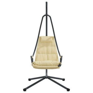 Silla Colgante  con Soporte y Cojín Beige Acero H
