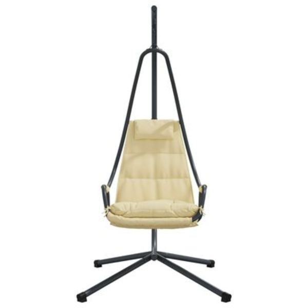 Silla Colgante  con Soporte y Cojín Beige Acero M 2