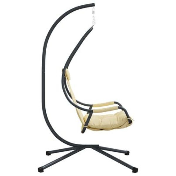 Silla Colgante  con Soporte y Cojín Beige Acero M 3