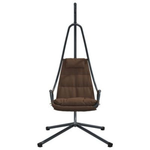 Silla Colgante  con Soporte y Cojín Café Acero H