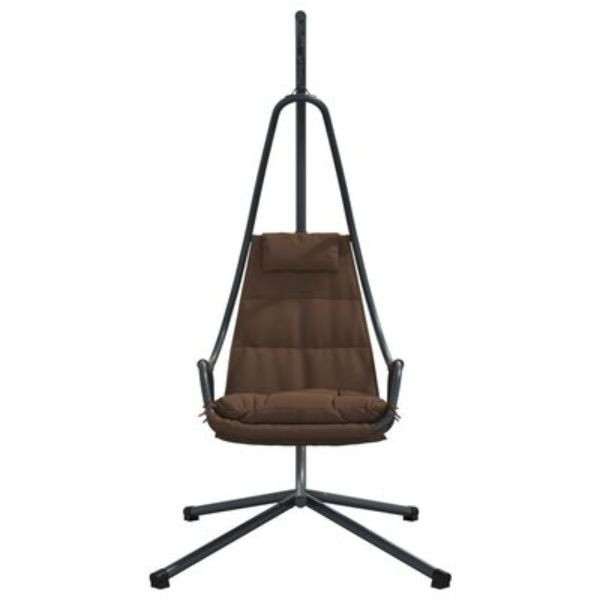 Silla Colgante  con Soporte y Cojín Café Acero M 2