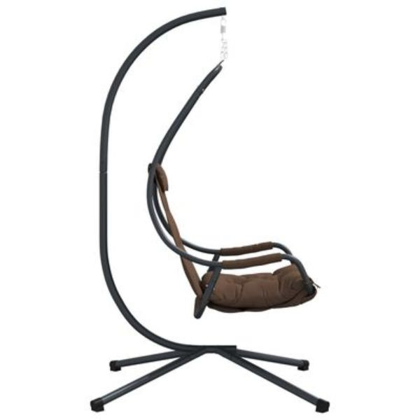 Silla Colgante  con Soporte y Cojín Café Acero M 3