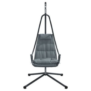 Silla Colgante  con Soporte y Cojín Antracita de Acero H