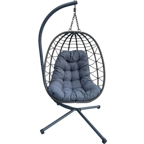 Silla colgante Yoevu con Soporte y Cojín Acolchado gris D