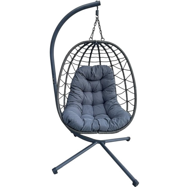 Silla colgante Yoevu con Soporte y Cojín Acolchado gris D