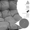 YOEVU - Silla Colgante con Soporte y Cojín Acolchado  Estructura Reforzada Resistente al Agua | Jardín Terraza Interior | natura 4